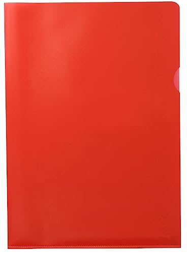 Sichthüllen A4 PP-Folie extra stark 120 my genarbt farbig - 100 Sichthüllen (Transparent Rot) von Kranholdt