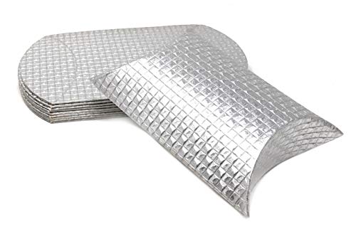 Pillowbox Kissen-Schachtel Faltschachtel, Geschenkbox aus Papier Geschenkschachtel mit erhabenem, quadratischem Muster (10x Silber – 16 x 10,5cm) von Kreaboo