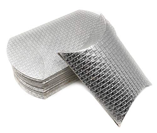 Pillowbox Kissen-Schachtel Faltschachtel, Geschenkbox aus Papier Geschenkschachtel mit erhabenem, quadratischem Muster (25x Silber – 16 x 10,5cm) von Kreaboo