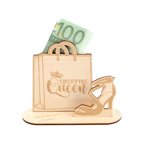 Kreative Feder 3D Geldgeschenk-Aufsteller Hobby, Sport & Freizeit für feierliche Anlässe - DIY Glückwunsch-Karte aus Holz für Geldscheine (Shopping) von Kreative Feder