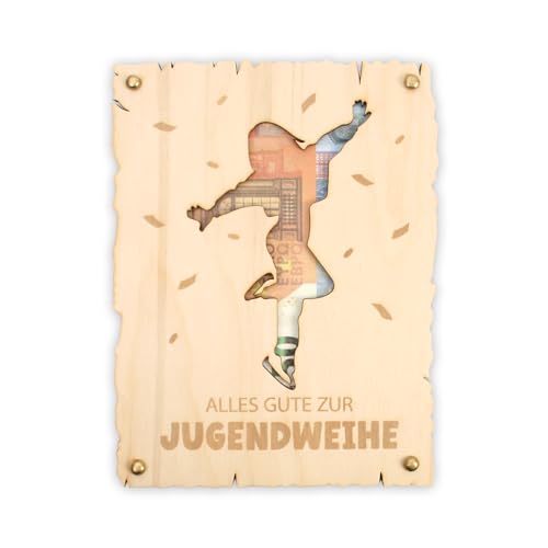 Kreative Feder 3D Glückwunsch-Karte „Alles Gute zur Jugendweihe“ aus Holz für Mädchen – Holzkarte für Geldgeschenke; Größe ca. 14,6 x 19,7cm (Jugendweihe Mädchen) von Kreative Feder