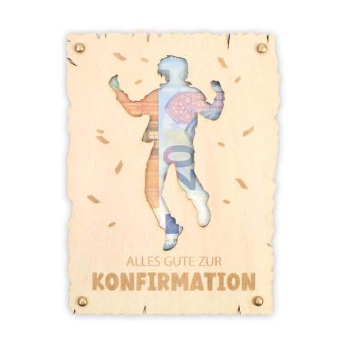 Kreative Feder 3D Glückwunsch-Karte „Alles Gute zur Konfirmation“ aus Holz für Jungen – Holzkarte für Geldgeschenke; Größe ca. 14,6 x 19,7cm (Konfirmation Junge) von Kreative Feder