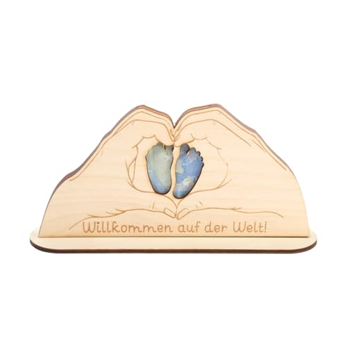 Kreative Feder Geldgeschenk-Aufsteller für feierliche Anlässe - 3D Glückwunsch-Karte DIY aus Holz für Geldscheine (Baby-Füßchen) von Kreative Feder