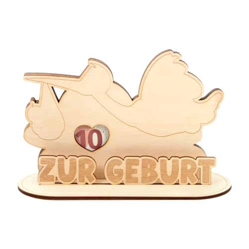 Kreative Feder Geldgeschenk-Aufsteller für feierliche Anlässe - 3D Glückwunsch-Karte DIY aus Holz für Geldscheine (Klapperstorch) von Kreative Feder
