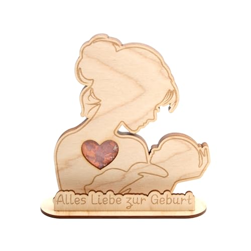 Kreative Feder Geldgeschenk-Aufsteller für feierliche Anlässe - 3D Glückwunsch-Karte DIY aus Holz für Geldscheine (Mutter mit Kind) von Kreative Feder