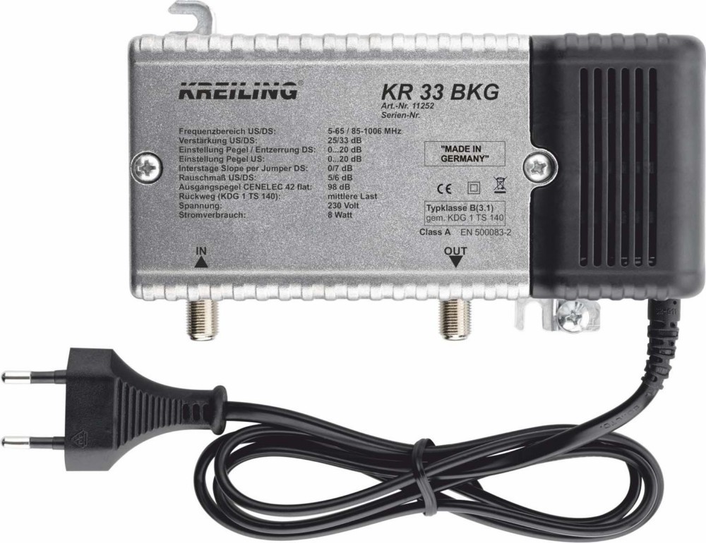 Kreiling Tech. BK-Verstärker 33dB KR 33 BKG 11252 Kreiling Tech. BK-Verstärker 33dB KR 33 BKG 11252 von Kreiling Tech.