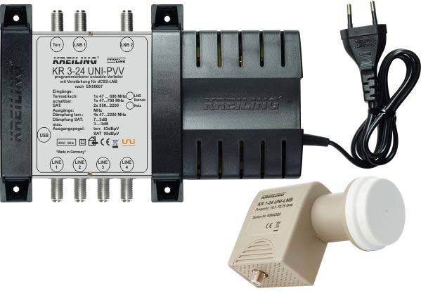 KREI Verstärker KR 3-24 UNI-PVV UNICABLE /Verteiler f.max.2 Sat u.24 TN 11309 KREI Verstärker KR 3-24 UNI-PVV UNICABLE /Verteiler f.max.2 Sat u.24 TN 11309 von Kreiling Technologien GmbH