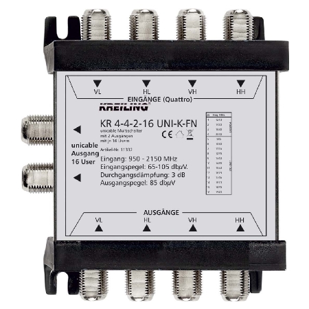 KR 4-4-2-16 UNI-K-FN - Unicable Multischalter 2Ausg. je 16User KR 4-4-2-16 UNI-K-FN KR 4-4-2-16 UNI-K-FN - Unicable Multischalter 2Ausg. je 16User KR 4-4-2-16 UNI-K-FN von Kreiling