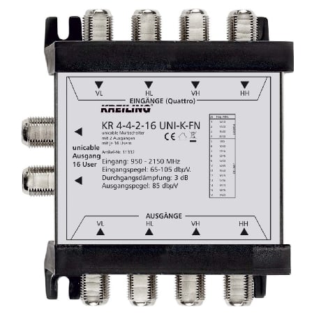 KR 4-4-2-16 UNI-K-FN  - Unicable Multischalter 2Ausg. je 16User KR 4-4-2-16 UNI-K-FN von Kreiling