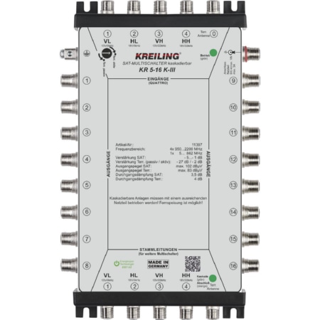 KR 5-16 K-III  - Kaskaden-Multischalter 4+1 Eing, 16 TN KR 5-16 K-III von Kreiling