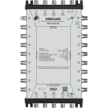 KR 5-16 K-III  - Kaskaden-Multischalter 4+1 Eing, 16 TN KR 5-16 K-III von Kreiling
