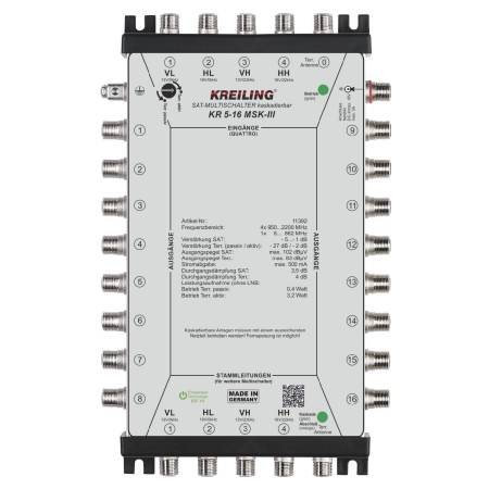 KR 5-16 MSK-III  - Multischalter kaskadierbar 4+1 Ein., 16 Teil. KR 5-16 MSK-III von Kreiling