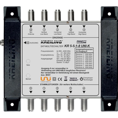 KR 5-5-1-8 UNI-K - Unicable Multischalter kask,1UNI Ausg.8Rec KR 5-5-1-8 UNI-K KR 5-5-1-8 UNI-K - Unicable Multischalter kask,1UNI Ausg.8Rec KR 5-5-1-8 UNI-K von Kreiling