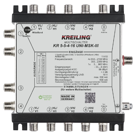 KR 5-5-4-16UNIMSKIII  - Unicable Multischalter 4 Ausg.16 User KR 5-5-4-16UNIMSKIII von Kreiling