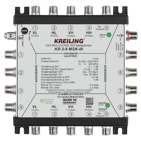 KR 5-8 MSK-III  - Multischalter kaskadierbar 5 Ein., 8 Teil. KR 5-8 MSK-III von Kreiling