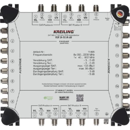 KR 9-16 K-III  - Kaskaden-Multischalter 8+1 Eing, 16 TN KR 9-16 K-III von Kreiling