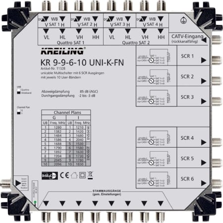 KR 9-9-6-10 UNI-K-FN  - Unicable Multischalter 9 Ausg.6 Eing. KR 9-9-6-10 UNI-K-FN von Kreiling