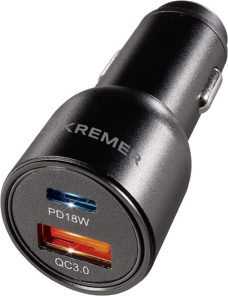 Kremer 18W Quick Charge KFZ-Schnellladegerät QuickCharge 12V fürs Auto Schnelllade-Gerät von Kremer