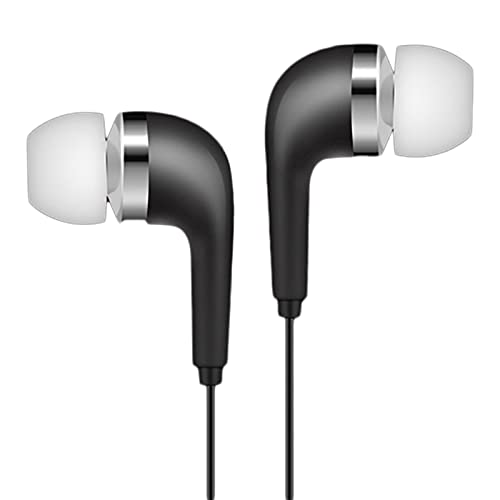 Kabelgebundene In-Ear-Kopfhörer, In-Ear-Universal, 3,5 mm Stereo-Bass-Sport-Headset mit Mikrofon, Ein-Knopf-Steuerung, verwicklungsfreies Design für Smartphone Sport-Kopfhörer (schwarz) von Kripyery