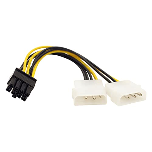 Kripyery Grafikkarten-Stromkabel Y-Form Profession ell 18cm/7,09 "Dual 4Pin zu 8Pin PCI Express-Grafikkarte Pci-e PSU-Stromwandler Kabel-Netzteil Kabel für Computer gehäuse Schwarz Weiß von Kripyery