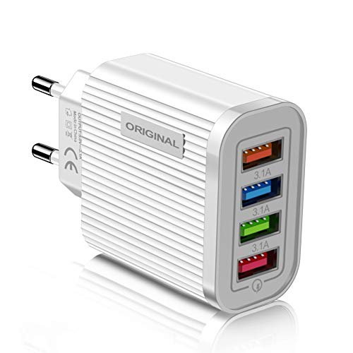 Kripyery Multi USB Plug Charger EU, 48W Quick Charger 3.0 Fast Wall Charger USB Plug Adapter Fast Charging for iPhone 13 12 11 Pro Max SE 8 7 White Kripyery Multi USB Plug Charger EU, 48W Quick Charger 3.0 Fast Wall Charger USB Plug Adapter Fast Charging for iPhone 13 12 11 Pro Max SE 8 7 White von Kripyery