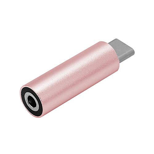 Kripyery USB-C auf 3,5-mm-Klinkenadapter, Aluminiumlegierung, USB-C-Audio-Adapter, Typ-C auf 3,5-mm-Audio-Kopfhörer, AUX-Adapter, Klinken-Konverter (rosa) von Kripyery