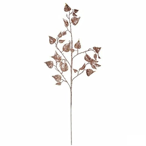 Krist+ Glitzer-Zweig Champagner Kunststoff 42 x 73 x 3,5 cm (12 Stück) von Krist+