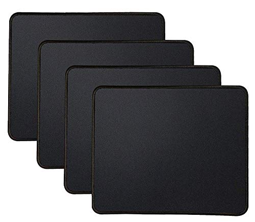 Kriture Mauspad, 4 Stück, mit genähtem Rand, rutschfeste Gummiunterseite, hochwertig strukturiertes und wasserdichtes Mauspad für Computer, Laptop, Büro und Zuhause, 25,9 x 21,1 cm, 3 mm, Schwarz Kriture Mauspad, 4 Stück, mit genähtem Rand, rutschfeste Gummiunterseite, hochwertig strukturiertes und wasserdichtes Mauspad für Computer, Laptop, Büro und Zuhause, 25,9 x 21,1 cm, 3 mm, Schwarz von Kriture