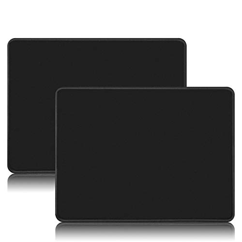 Kriture Mauspad mit vernähtem Rand, rutschfeste Gummiunterseite, Premium-texturiertes und wasserdichtes Mauspad für Computer, Laptop, Büro und Zuhause, 10,2 x 8,3 Zoll, 3 mm, Schwarz 2 Pack von Kriture