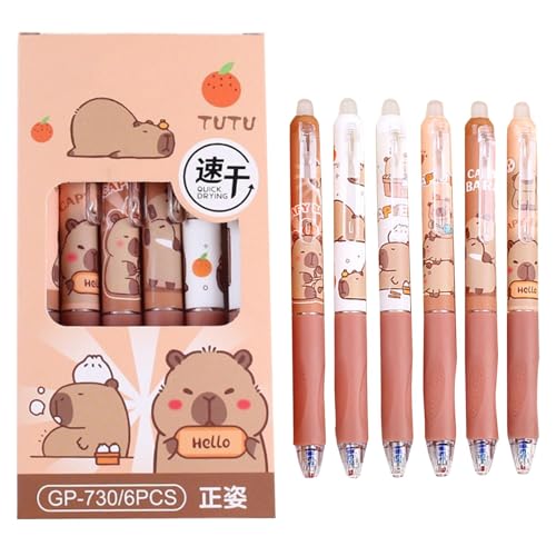 Krmoau 6 Stück Capybara-Gelstifte, Einziehbare Cartoon-Capybara-Tierstifte, 0,5 Mm Gel-Roller Für Schule, Off-Ice-Zubehör, Capybara-Themenpartys, Geschenke Krmoau 6 Stück Capybara-Gelstifte, Einziehbare Cartoon-Capybara-Tierstifte, 0,5 Mm Gel-Roller Für Schule, Off-Ice-Zubehör, Capybara-Themenpartys, Geschenke von Krmoau