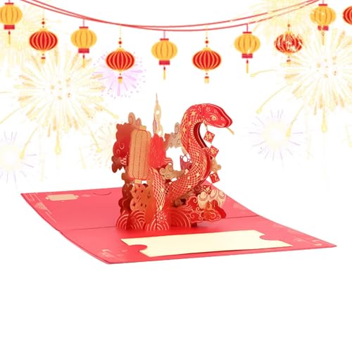 Krmoau Chinesische Neujahrskarten,Grußkarten zum Mondneujahr - Umschlag Neujahrskarte Schlangenjahr, Schlangen-Design, chinesische Neujahrsgrußkarte, Neujahrskarten 2025, für das Frühlingsfest Krmoau Chinesische Neujahrskarten,Grußkarten zum Mondneujahr - Umschlag Neujahrskarte Schlangenjahr, Schlangen-Design, chinesische Neujahrsgrußkarte, Neujahrskarten 2025, für das Frühlingsfest von Krmoau