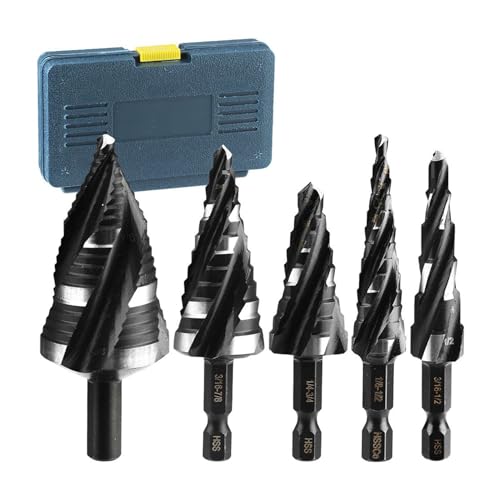 Krmoau Stufenbohrer - Stufenbohrer-Set für Metall | HSS Stufenbohrer Für Bohrungen In Aluminium Edelstahl PP Holz Krmoau Stufenbohrer - Stufenbohrer-Set für Metall | HSS Stufenbohrer Für Bohrungen In Aluminium Edelstahl PP Holz von Krmoau