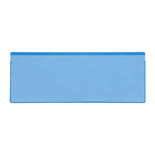 Etikettentaschen für KLTs, 210 x 80 mm, blau,Öffnung: Längsseite, 25 Stück von Krog