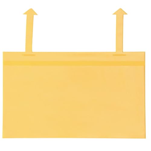 Gitterboxtaschen mit Laschen, A4 quer, gelb,Öffnung: Längsseite, 25 Stück von Krog