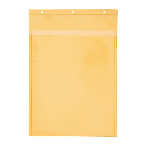Magnettaschen A4 hoch, gelb, mit Regenschutzklappe,mit 1 Magnetstreifen, Öffnung: Schmalseite, 25 Stück von Krog