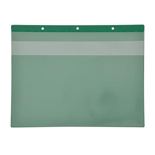 Magnettaschen A4 quer, grün,mit Regenschutzklappe,mit 1 Magnetstreifen, Öffnung: Längsseite, 25 Stück von Krog