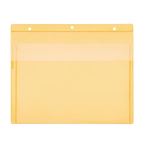 Magnettaschen A5 quer, gelb mit Regenschutzklappe,mit 1 Magnetstreifen, Öffnung: Längsseite, 25 Stück von Krog