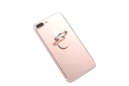 Kronya® | 360° drehbarer Smartphone Fingerhalter | Case Finger Griff Halter Halterung Handy Hülle Ring Ringhalter Ständer Tablet | Kompatibel mit Apple iPhone iPad Samsung Galaxy | 4 (Roségold) von Kronya