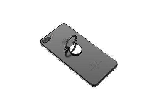 Kronya® | 360° drehbarer Smartphone Fingerhalter | Case Finger Griff Halter Halterung Handy Hülle Ring Ringhalter Ständer Tablet | Kompatibel mit Apple iPhone iPad Samsung Galaxy | 5 (Schwarz) von Kronya