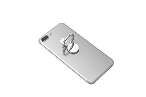 Kronya® | 360° drehbarer Smartphone Fingerhalter | Case Finger Griff Halter Halterung Handy Hülle Ring Ringhalter Ständer Tablet | Kompatibel mit Apple iPhone iPad Samsung Galaxy | 5 (Silber) von Kronya