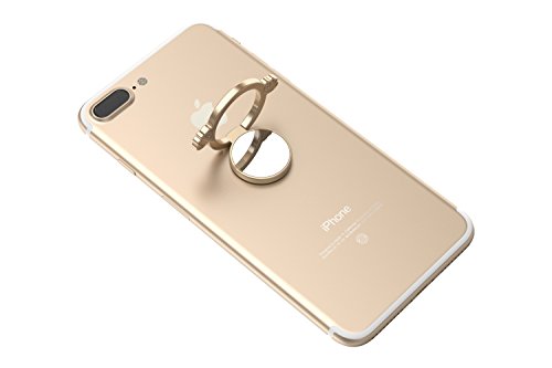 Kronya® | 360° drehbarer Smartphone Fingerhalter | Case Finger Griff Halter Halterung Handy Hülle Ring Ringhalter Ständer Tablet | Kompatibel mit Apple iPhone iPad Samsung Galaxy | 6 (Gold) von Kronya