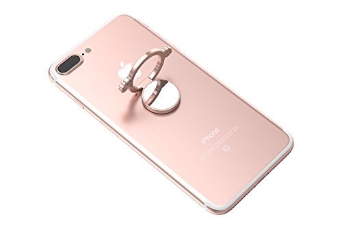 Kronya® | 360° drehbarer Smartphone Fingerhalter | Case Finger Griff Halter Halterung Handy Hülle Ring Ringhalter Ständer Tablet | Kompatibel mit Apple iPhone iPad Samsung Galaxy | 6 (Roségold) von Kronya