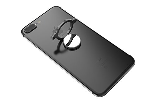 Kronya® | 360° drehbarer Smartphone Fingerhalter | Case Finger Griff Halter Halterung Handy Hülle Ring Ringhalter Ständer Tablet | Kompatibel mit Apple iPhone iPad Samsung Galaxy | 6 (Schwarz) von Kronya