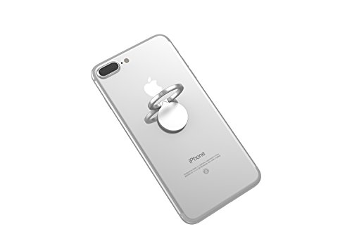 Kronya - 360 Grad drehbarer Smartphone Fingerhalter | Case Finger Griff Halter Halterung Handy Hülle Ring Ringhalter Ständer Tablet | Kompatibel mit Apple iPhone iPad Samsung Galaxy | 4 (Silber) von Kronya