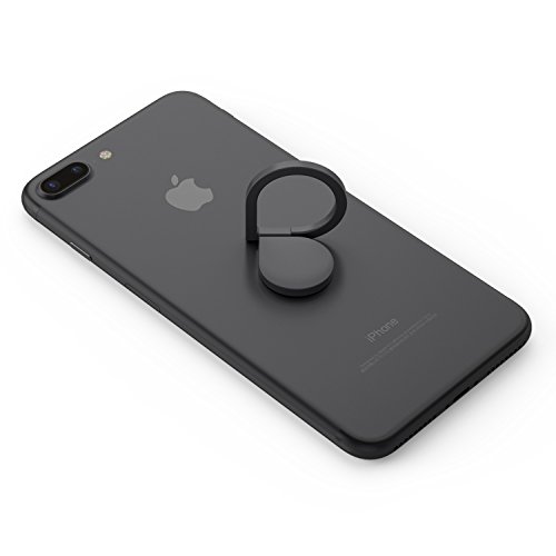 Kronya - 360 Grad drehbarer Smartphone Fingerhalter - Halter Halterung Ständer - Kompatibel mit Apple iPhone Samsung Galaxy - Modell MTKAB (Schwarz) von Kronya