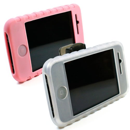 Kroo Silikon-Schutzhülle für iPhone 3G, 3G S, transparent und rosa, 2 Stück Kroo Silikon-Schutzhülle für iPhone 3G, 3G S, transparent und rosa, 2 Stück von Kroo