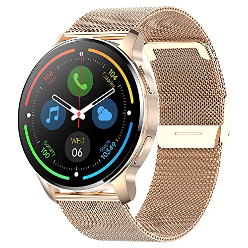 Smartwatch Damen mit Telefonfunktion Uhr Rund Rosegold 360 * 360 Auflösung IP67 wasserdichte 20 Sportmodi APP Benachrichtigungserinnerung Kompatibel mit iPhone Android Smartwatch Damen mit Telefonfunktion Uhr Rund Rosegold 360 * 360 Auflösung IP67 wasserdichte 20 Sportmodi APP Benachrichtigungserinnerung Kompatibel mit iPhone Android von Krostming