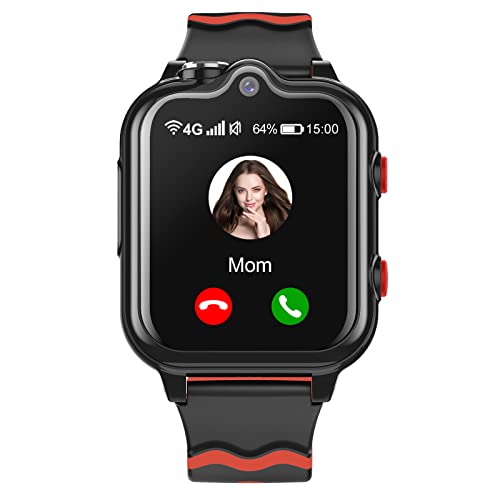 Smartwatch Kinder mit GPS und Telefon Uhr 4G WiFi Videoanruf SOS 2 Kameras Wasserdicht SMS Wecker Stoppuhr Klassenmodus Unbekannten Anruf Ablehnen Musik Video Player Geschenk für Jungen Mädchen von Krostming