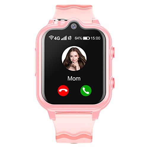 Smartwatch Kinder mit GPS und Telefon Uhr 4G WiFi Videoanruf SOS 2 Kameras Wasserdicht SMS Wecker Stoppuhr Klassenmodus Unbekannten Anruf Ablehnen Musik Video Player Geschenk für Jungen Mädchen von Krostming