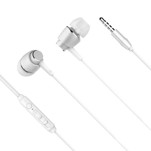 Krüger&Matz Kopfhörer B1 mit Mikrofon, Kopfhörer In-Ear, KMPB1-B, Weiß von Krüger&Matz